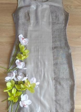 Качественное платье из льна, добротное платье 38 размер