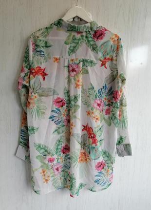 Сорочка блуза тропічний прінт для моря8 фото