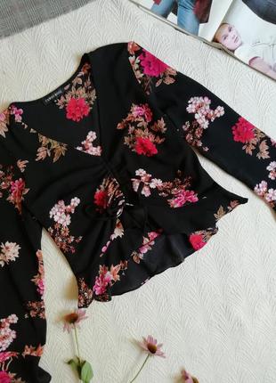 Топ блуза в цветочный принт2 фото