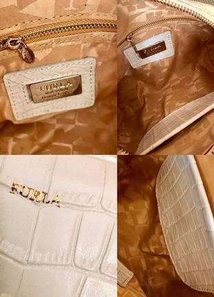 Сумка furla crossbody натуральная кожа в молочном4 фото