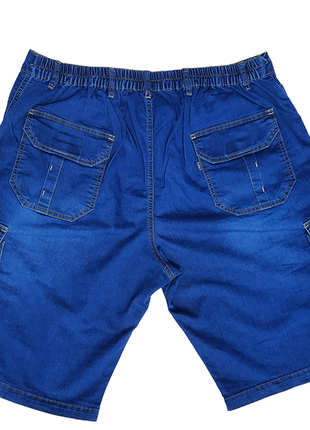 Чоловічі джинсові шорти великого розміру з кишенями карго.4 фото