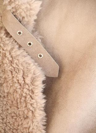 Теплая шубка под горло шуба из натуральной стриженной шерсти овечки шерсти эко шуба5 фото