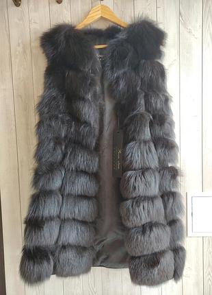 Жилет мех песца, греция, размер s, 42/44