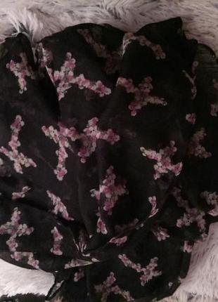 Шарф house черный с розовым