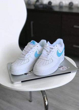 Женские кроссовки nike air force 1 white/blue