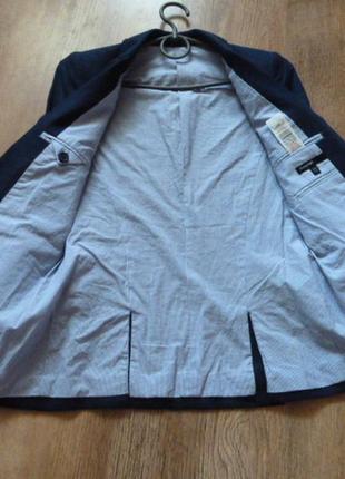 Крутой льняной пиджак marks&spencer на 9-10 лет, синий, в идеале3 фото