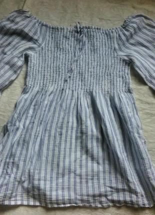 Блузка туника хлопок марлевка в полосочку