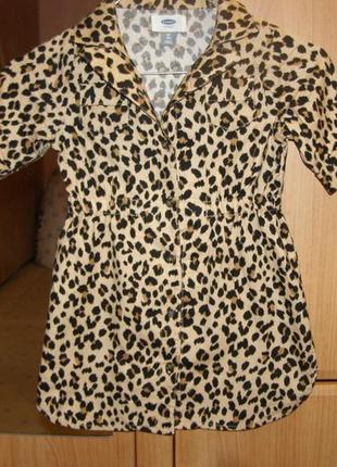 Леопардовая рубашка для девочки old navy, 4-6 лет2 фото