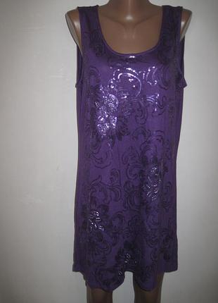 Трикотажная вискозная туника с пайетками m&co р-р18