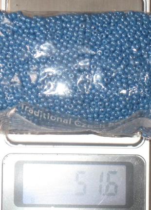 Дрібний бісер матовий блакитний круглий.1 фото