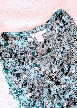 Рубашка блузка h&m из эко-коллекции цветочный принт