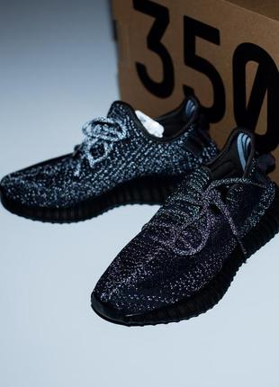 Кросівки adidas yeezy boost 350 v2 black (повністю рефлективні) кроссовки2 фото