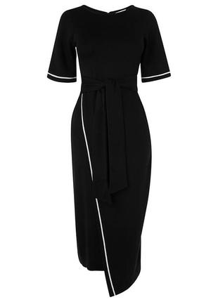 L.k. bennett класична сукня з контрасною окантовкою асиметрична на зав'язку 202212