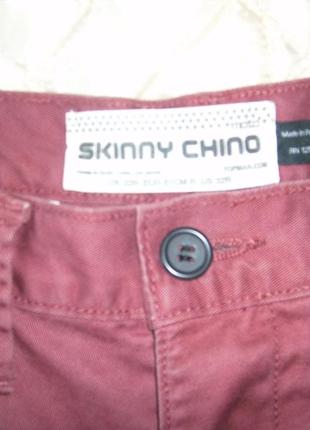 Зауженные мужские брюки skinny chino topman+подарок рубашка4 фото