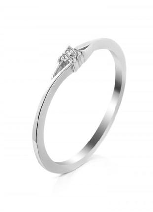 Серебряное кольцо с бриллиантом1 фото
