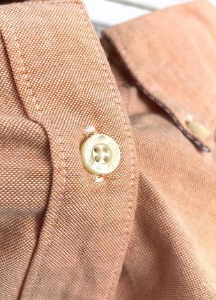 Рубашка хлопковая tommy hilfiger персикового цвета7 фото