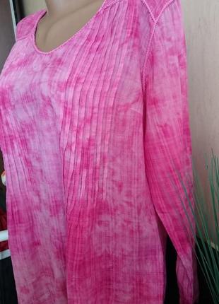 Блуза рубашка из натуральной коттоновой жатки (размер 50/48/52)7 фото