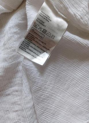 Блуза белая свободного кроя из жатой ткани с коротким воротником-стойкой h&m5 фото