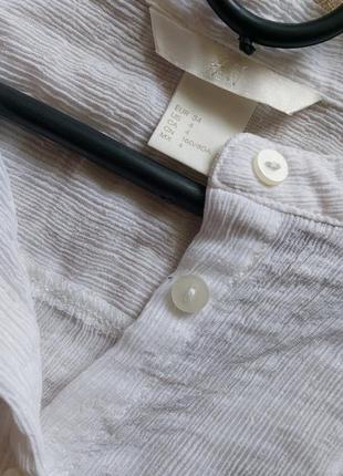 Блуза белая свободного кроя из жатой ткани с коротким воротником-стойкой h&m4 фото