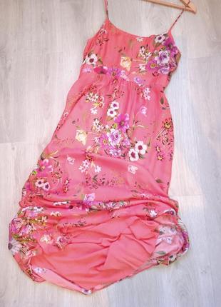 Eur 38 "hallhuber" шёлковое платье на бретелях в пол,шелк 100%9 фото
