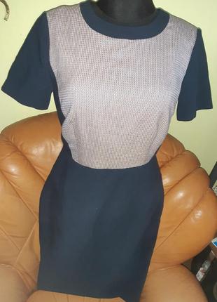 Синя класична сукня m&s  р40