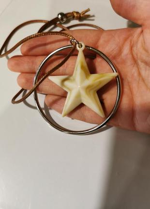 Підвіска зірка коло кільце на шнурку в стилі бохо4 фото