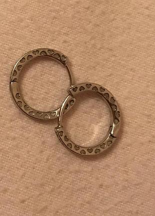 Красивые серебряные серьги-конго двухсторонние