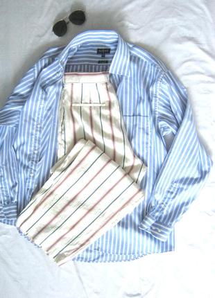 Трендові штани в смужку в піжамному стилі. з кишенями. на блискавці2 фото