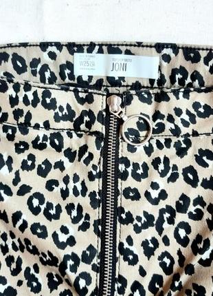 Джинсы скинии леопард topshop jeans pieces  moto joni leopard print турция  размер 25 (xs)4 фото