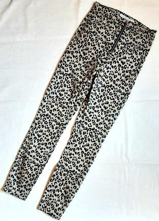 Джинсы скинии леопард topshop jeans pieces  moto joni leopard print турция  размер 25 (xs)3 фото