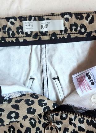 Джинсы скинии леопард topshop jeans pieces  moto joni leopard print турция  размер 25 (xs)6 фото