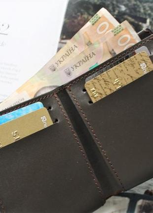 Шкіряний компактний гаманець "tasca" коричневий