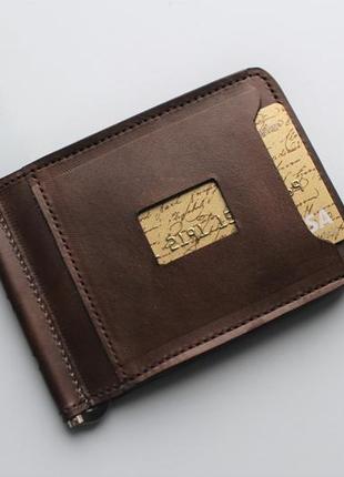 Шкіряний ремінь і гаманець в наборі "carisma" чоловічий коричневий3 фото