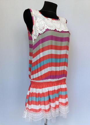 Суперціна. літній котоновое сукню, смужка. нове, р. s3 фото