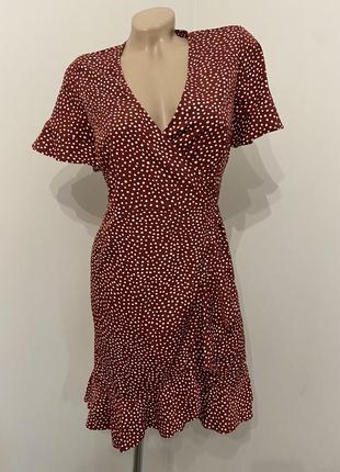 Платье в горошек халат на запах