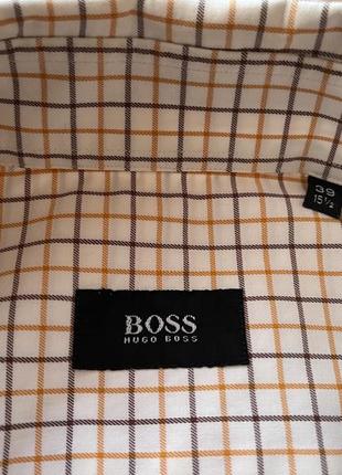 Сорочка hugo boss біла в клітинку4 фото