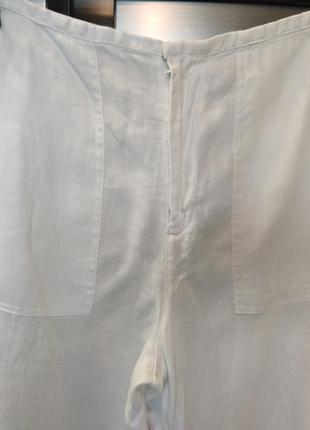 Белые льняные брюки.2 фото
