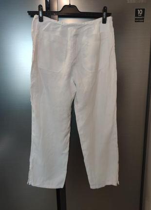 Белые льняные брюки.3 фото