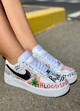 Nike air force graffity кроссовки с надписями