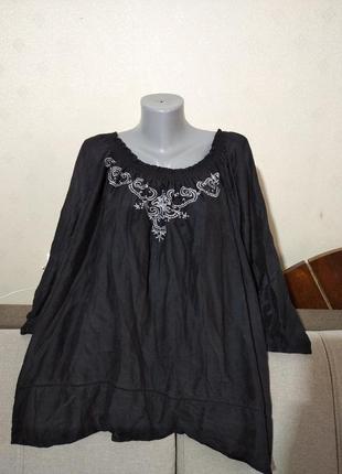Невесомая батистовая блуза с вышивкой батал zay , xl, наш 54/561 фото
