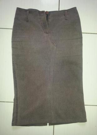Коричневая джинсовая юбка