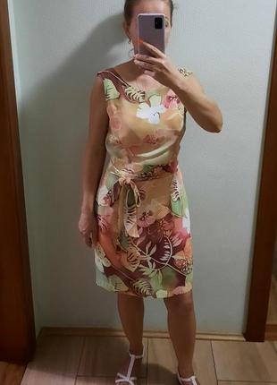 Симпатичное, легкое, веселое летнее платье с поясом.5 фото