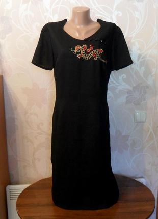 Черное платье со льном umlaf & klein dresses