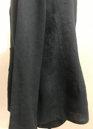 Чёрный льняной пиджак/блуза италия 36/407 фото