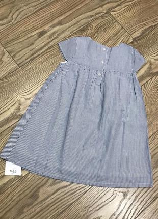 Натуральное платье m&s на девочку 18-24 мес 3