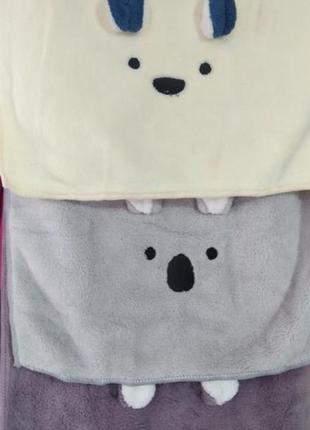 Рушник для малюка ведмедик з вушками