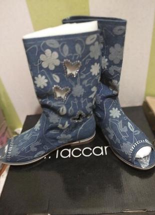 Джинсові літні чобітки