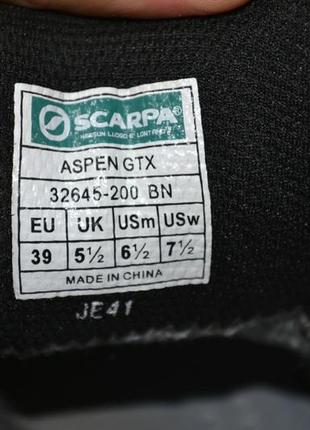 Ботинки scarpa aspen gtx 39р кожаные gore-tex трекинговые походные7 фото