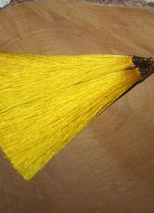 Сережки сережки кисті пензлика жовті нитки2 фото
