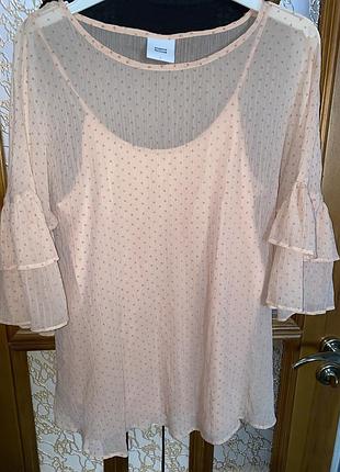 Шифонова блуза ніжна пудра
